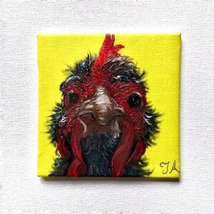 Martha Mini Oil Painting Original Art Canvas Magnet